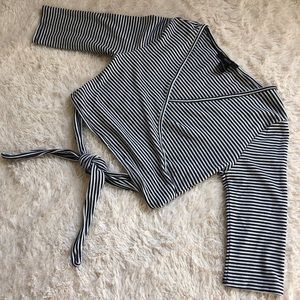 Forever 21 Striped Surplice Crop Top